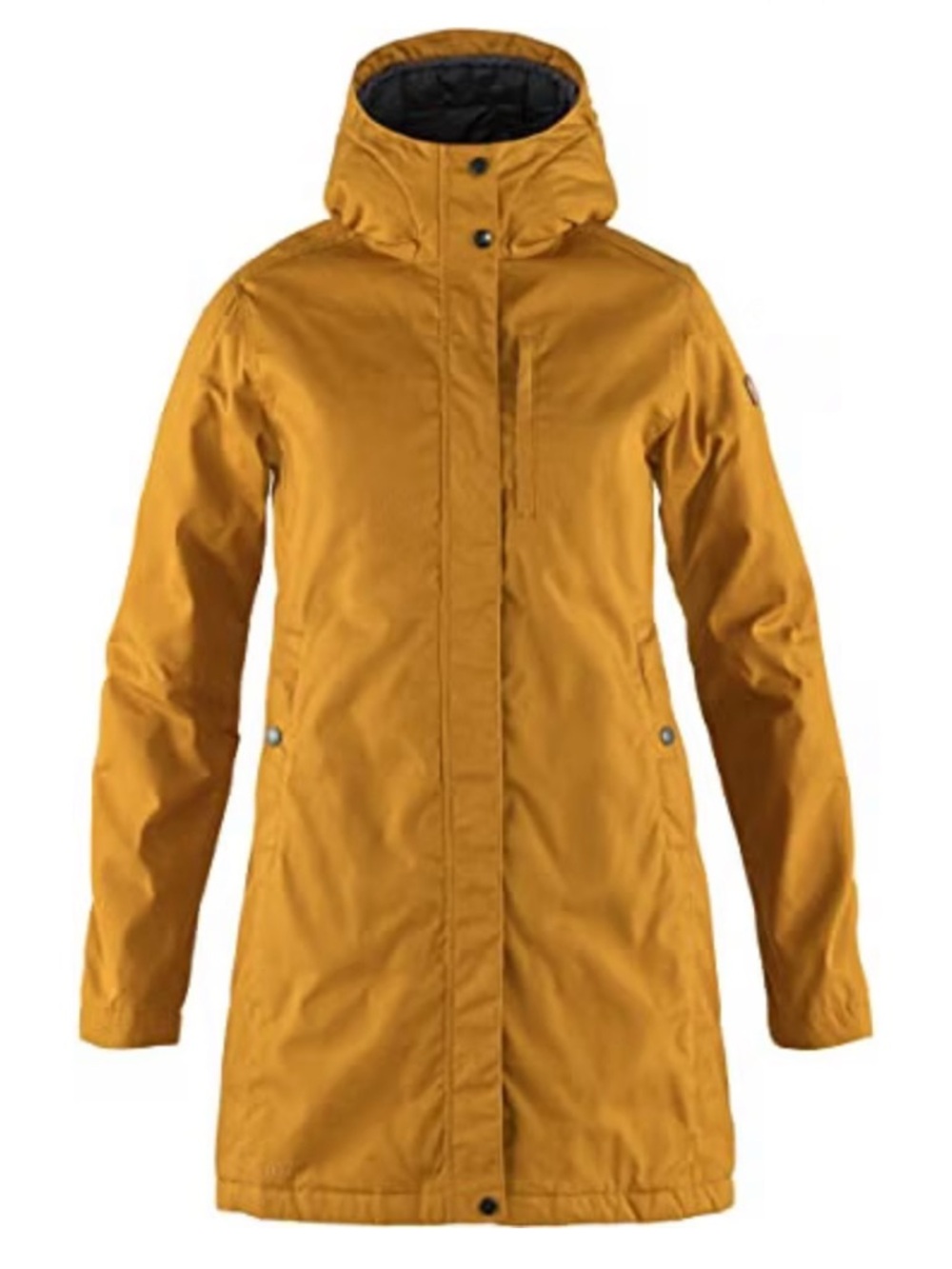 Fjallraven Women's Mustard Yellow Hooded Trench Coat